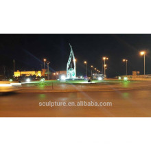 Saudi arabia hand olive outdoor sculpture with light